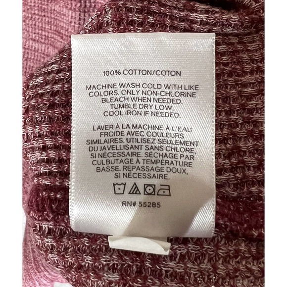 Express Waffle Knit Shirt Mens Medium Long Sleeve Crew Neck Red Gray Cotton - Picture 4 of 8